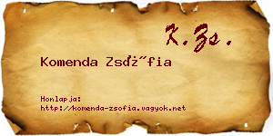 Komenda Zsófia névjegykártya