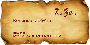 Komenda Zsófia névjegykártya
