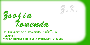 zsofia komenda business card